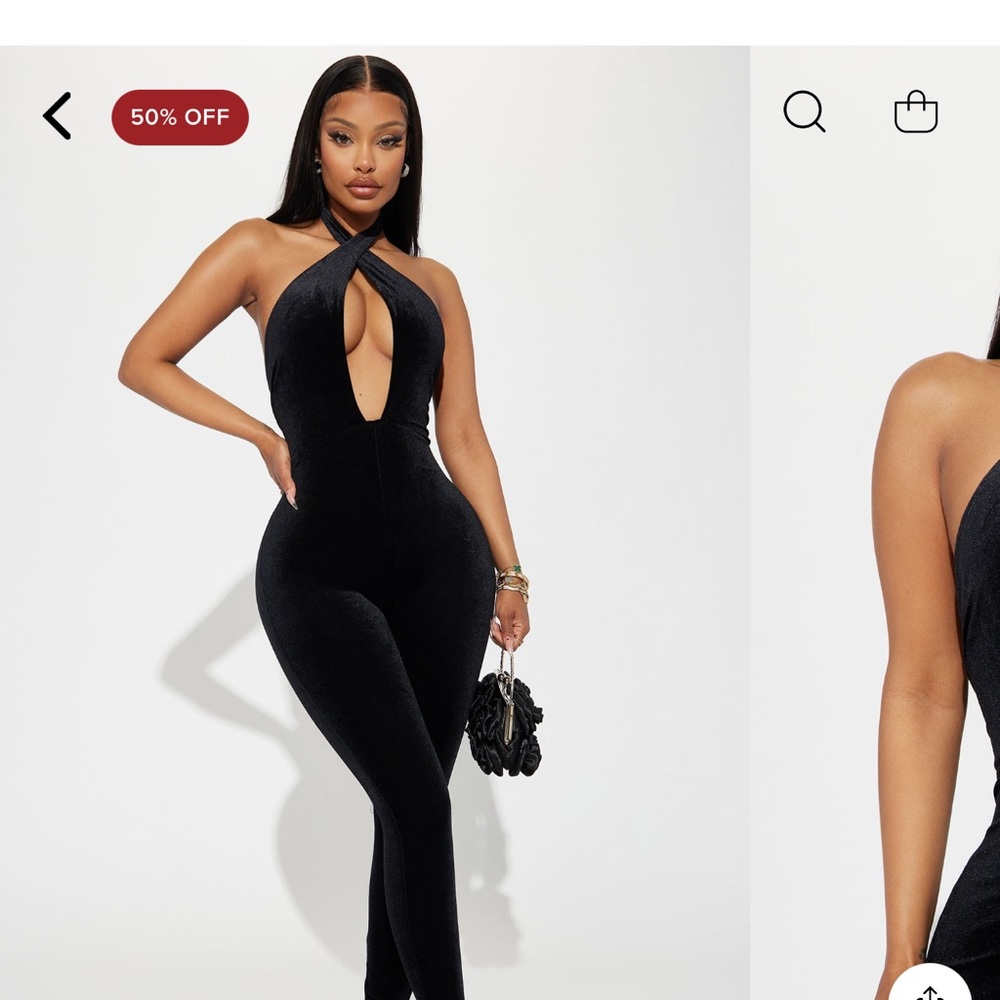 Velvet black jumpsuit